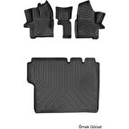 Ford Tourneo Custom 8+1 2012-2023 (Şoför + 2 Yolcu Koltuğu - Otomatik Vites) 3D Araca Özel Paspas ve Bagaj Havuzu Set