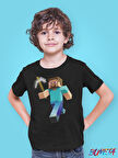 Bumeta Minecraft Steve Karakter Oyun Game Çocuk Tişört T-shirt