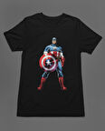 Bumeta Captain America Kaptan Amerika Marvel Unisex Tişört T-Shirt