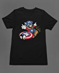 Bumeta Super Mario Captain America Unisex Tişört T-Shirt