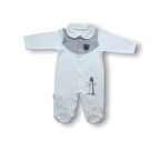 Lenaca 3-6 6-9 Ay Deniz Feneri Nakışlı Patikli Uzun Kollu Erkek Bebek Tulumu