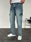 Kargo Cep Baggy Kesim Erkek Jean Pantolon