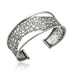 925 Ayar Gümüş Eskitme Desenli Bilezik