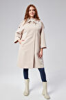 Kadın Oversize Astarlı Dokuma Trençkot