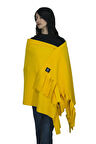 SARI ÜNİSEX PÜSKÜLÜ POLAR ŞAL