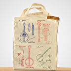 Geleneksel Calgı Mucitleri - Bookbag Dogal Keten Bez Canta