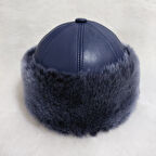 Lacivert Klasik Deri Börk