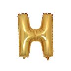H Harfi Altın Folyo Balon 40 Inch 90 Cm