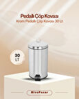 Krom Pedallı Çöp Kovası 30 LT