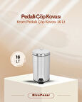 Krom Pedallı Çöp Kovası 16 Lt.