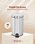 Krom Pedallı Çöp Kovası 40 Lt.