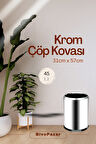 Palex Krom Çemberli Çöp Kovası 45 Lt