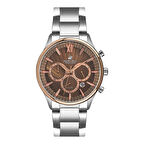 Beverly Hills Polo Club BP3001X.540 Erkek Kol Saati | 42 mm, Rose Gold Bezel, Kahverengi Kadran, Seramik Safir Kaplamalı Cam