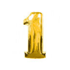 Benim Marifetlerim 1 Rakamı Altın Folyo Balon 34 inch 86 cm