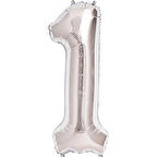 Benim Marifetlerim 1 Rakamı Gümüş Folyo Balon 34 inch 86 cm