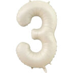 Benim Marifetlerim 3 Rakamı Krem Folyo Balon 34 inch 86 cm