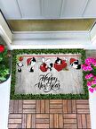 Yenil Yıl Kedi Kapı Önü Paspası Dekoratif Kapı Paspası Dış Mekan Paspas Ev Içi Paspası 45x70cm