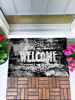 Welcome Karalama Kapı Önü Paspası Dekoratif Kapı Paspası Dış Mekan Paspas Ev Içi Paspası 45x70cm