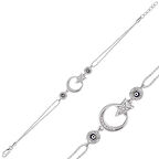 Gümüş Ay Yıldız Nazar Kadın Bileklik