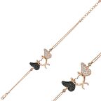 Gümüş Kalpli Melek Kadın Bileklik 