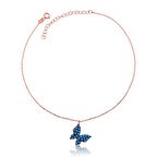 Gümüş Mavi Kelebek Halhal