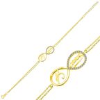 Gümüş Kalp Sonsuzluk Kadın Bileklik