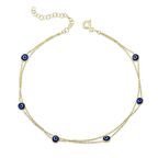 Gümüş Çift Zincirli Nazar Halhal