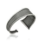 Gümüş Eskitme Desenli Kadın Bilezik