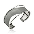 Gümüş Eskitme Desenli Kadın Bilezik