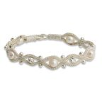 Lucky Life 925 Ayar Gumuss  İnci Kazaziye Örgü Bileklik