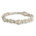 Gümüş İnci Kazaziye Örgü Bileklik