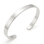 Gümüş Düz Erkek Kelepçe Bilezik