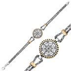 Gümüş Pusula Erkek Bileklik