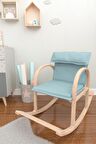 Şirin Ahşap Sallanan Sandalye Dinlenme Koltuğu Mavi Çocuklar Içindir.