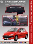 PEUGEOT 206 BÜYÜK EKRAN (1998-2003) Torpido Örtüsü Ön Göğüs Torpido Koruma Birebir Uyum Kaymaz