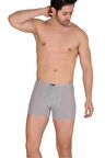 Berrak Gri Renk İnce Kemerli Modal Boxer