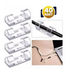 Brokoli Home 40 Adet Kablo Düzenleyici Klips Kablo Sabitleyici Kablo Tutucu Yapışkanlı Klips