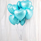 Brokoli Home 5 Adet Kalp Folyo Balon Mavi Uçan Balon 45 Cm 18 İnç Mavi Kalp Balon