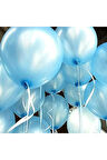 Gemar 15 Adet Balon Metalik Light Mavi Renk