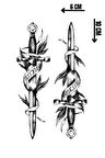 Geçici Kılıç Figürlü Mini Dövme Tattoo