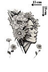 Geçici Kadın Ve Çiçek Figürlü Dövme Tattoo