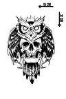 Geçici Kuru Kafa Figürlü Dövme Tattoo