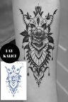 Çiçek  Figürlü 12 Saat Sonra Kararan Geçici Orta Dövme Tattoo
