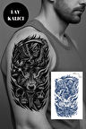 Kurt Ve Kuru Kafa Figürlü 12 Saat Sonra Kararan Geçici Orta Dövme Tattoo