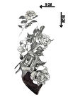 Geçici Silah Ve Çiçek Figürlü Dövme Tattoo
