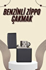 Çakmak Parlak Siyah Zippo Benzinli Çakmak Cep Boy Doldurulabilir