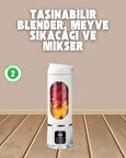 Şarjlı Blender – 12 Bıçaklı, 450 ml Kapasiteli, Taşınabilir Tip-C Mikser