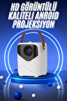 HD Ayaklı Portatif Projeksiyon Cihazı Bluetooth Wifi Akıllı Android İşlemcili
