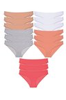 15 adet Süper Eko Set Likralı Kadın Slip Külot Ten Gri Beyaz Pudra Fuşya - XL