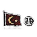 Gümüş Türk Bayrağı Rozet